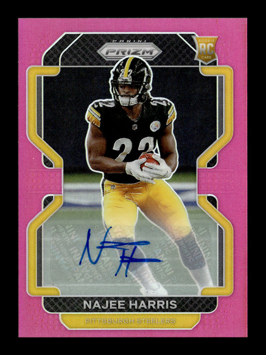 2021 Panini Prizm Najee Harris #343 Rookie Autographs Prizm Pink Pittsburgh Steelers