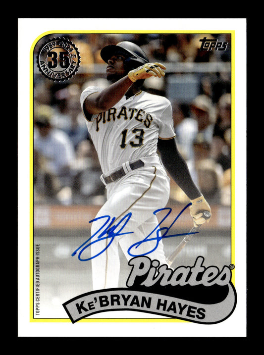 2024 Topps Ke'Bryan Hayes #89BA-KHA 1989 Topps Baseball 35th Anniversary Autographs (Series One) Pittsburgh Pirates