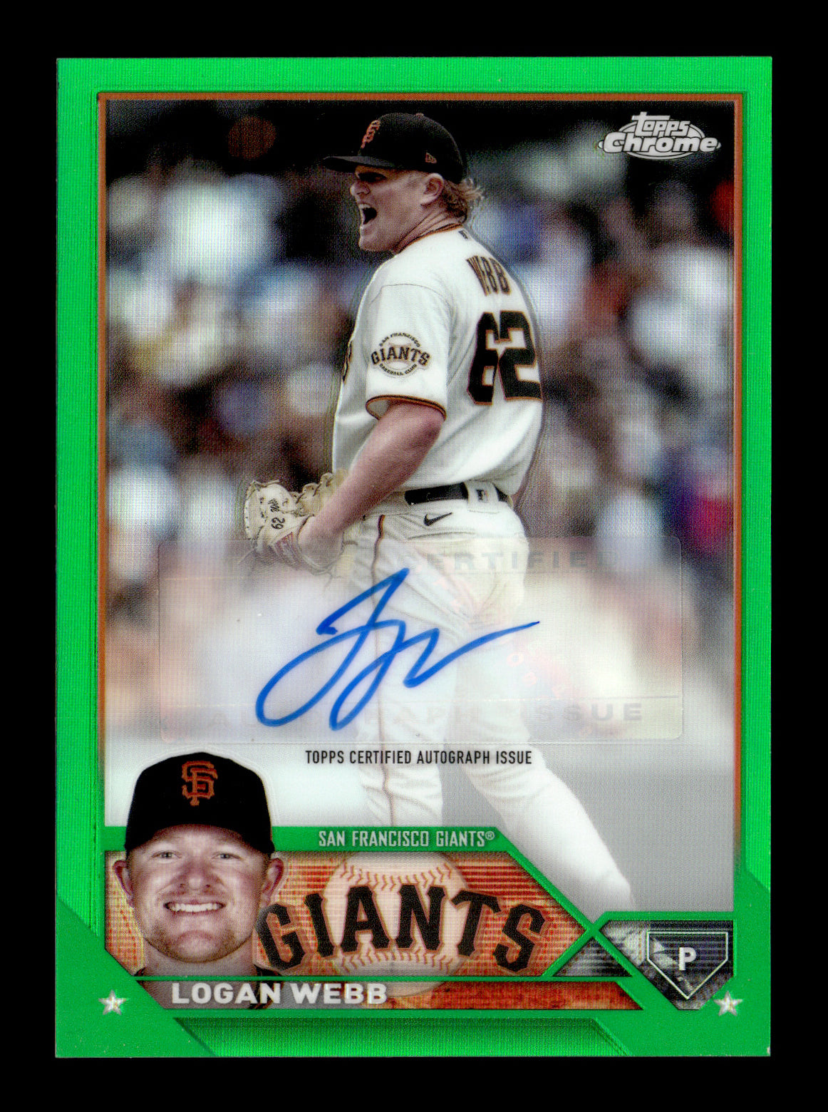 2023 Topps Chrome Update Logan Webb #AC-LOW Autographs Green #/99 San Francisco Giants