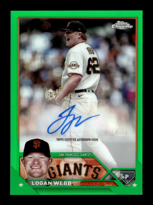 2023 Topps Chrome Update Logan Webb #AC-LOW Autographs Green #/99 San Francisco Giants