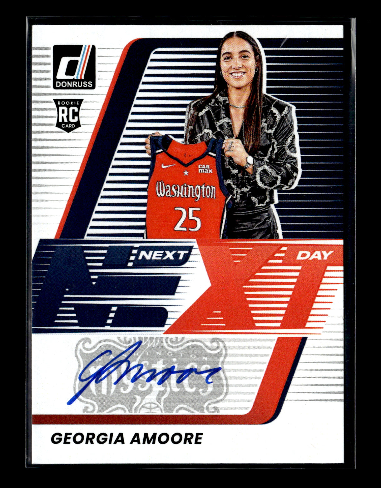 2025 Donruss WNBA Georgia Amoore #3 Next Day Autographs Washington Mystics