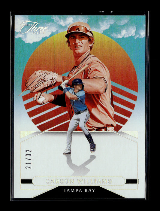 2025 Panini Three and Two Carson Williams #16 On The Horizon Full Count #/32 Tampa Bay Rays