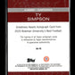 2025 Bowman University Best Ty Simpson #GA-TS Greatness Awaits Autographs Alabama Crimson Tide