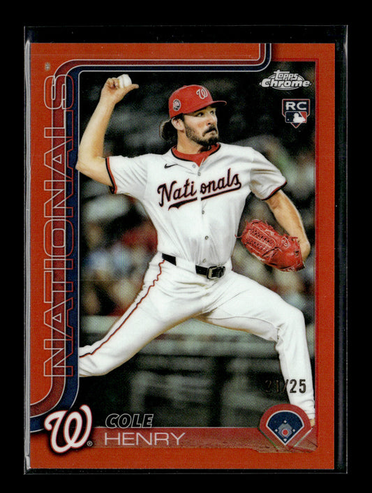 2025 Topps Update Cole Henry #US186 Gold #/2025 Washington Nationals