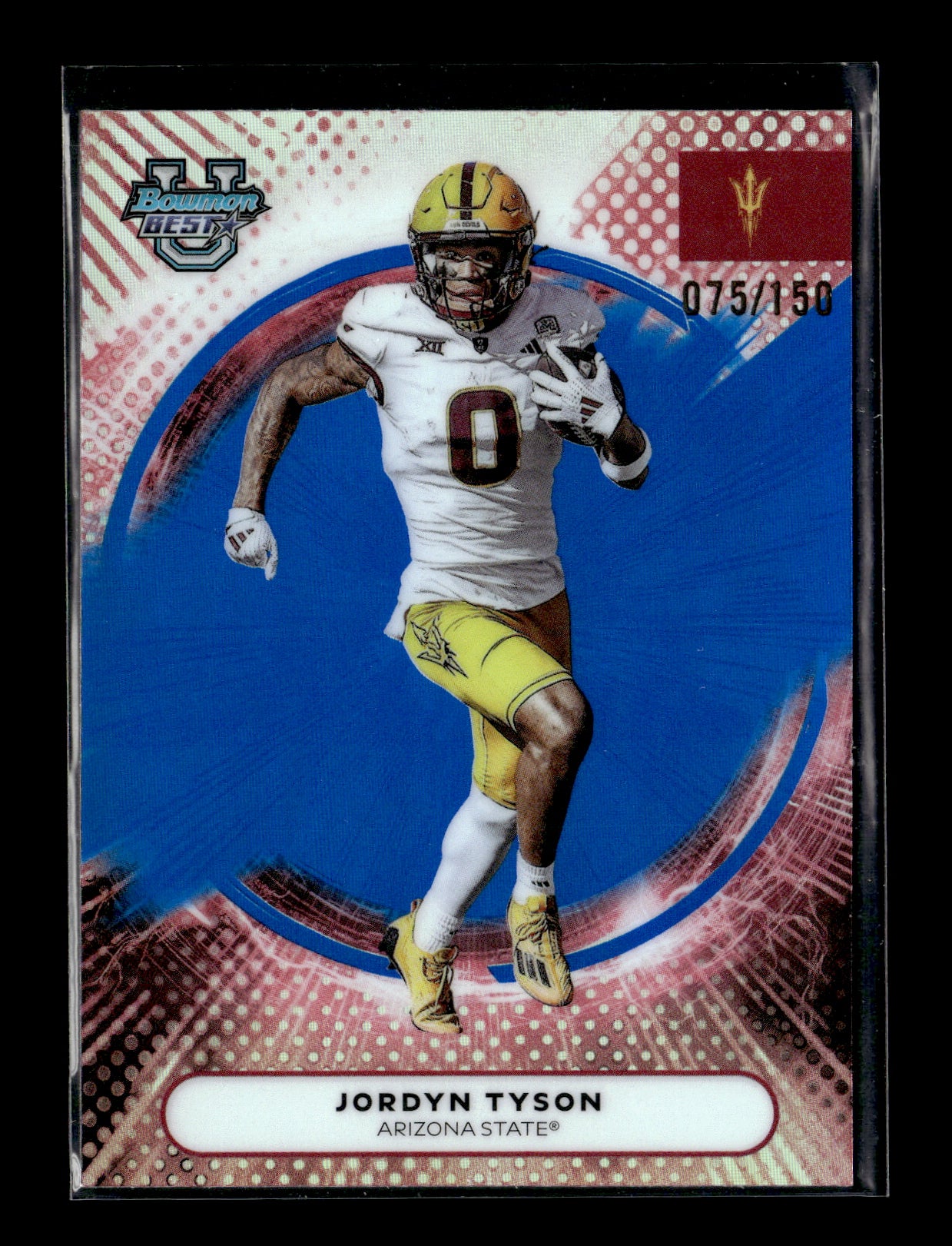 2025 Bowman University Best Jordyn Tyson #29 Blue #/150 Arizona State Sun Devils