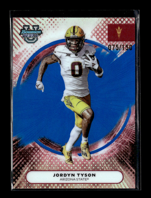 2025 Bowman University Best Jordyn Tyson #29 Blue #/150 Arizona State Sun Devils