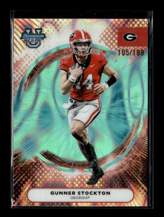 2025 Bowman University Best Gunner Stockton #5 Aqua Lava #/199 Georgia Bulldogs