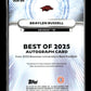 2025 Bowman University Best Braylen Russell #BOA-BR Best Of 2025 Autographs Blue #/150 Arkansas Razorbacks