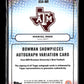 2025 Bowman University Best Marcel Reed #BSA-MR Bowman Showpieces Autographs Texas A&M Aggies