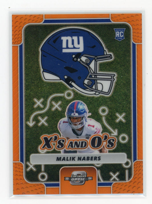 2024 Panini Contenders Optic Malik Nabers #XO-MNS Xs and Os Orange #/50 New York Giants