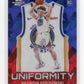 2023-24 Panini Contenders Optic Brandin Podziemski #22 Uniformity Red Cracked Ice #/175 Golden State Warriors