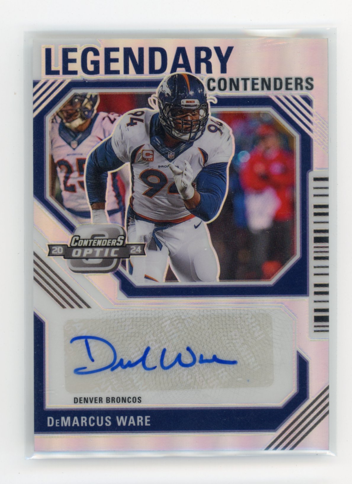 2024 Panini Contenders Optic DeMarcus Ware #LCA-DWE Legendary Contenders Autographs #/50 Denver Broncos