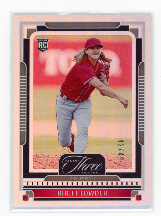 2025 Panini Three and Two Rhett Lowder #55 Holo Silver #/49 Cincinnati Reds