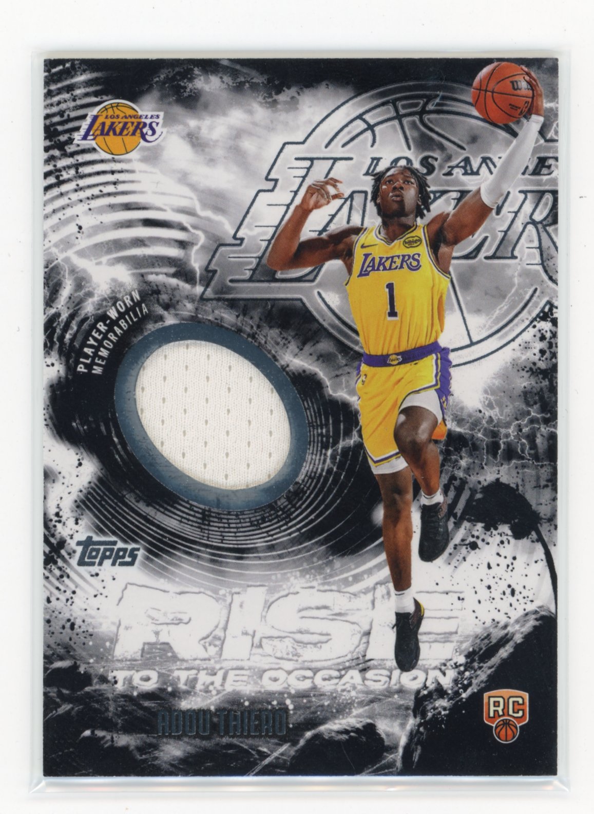 2025-26 Topps Adou Thiero #RTO-AT Rise to the Occasion Relics Los Angeles Lakers