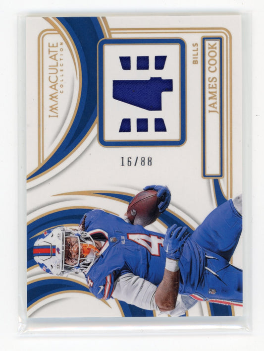 2024 Panini Immaculate Collection James Cook #INM-JCK Immaculate Numbers Memorabilia #/88 Buffalo Bills