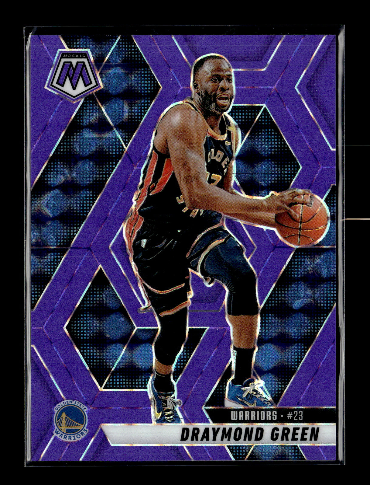 2024-25 Panini Mosaic Draymond Green #140 Purple Fluorescent Mosaic #/249 Golden State Warriors