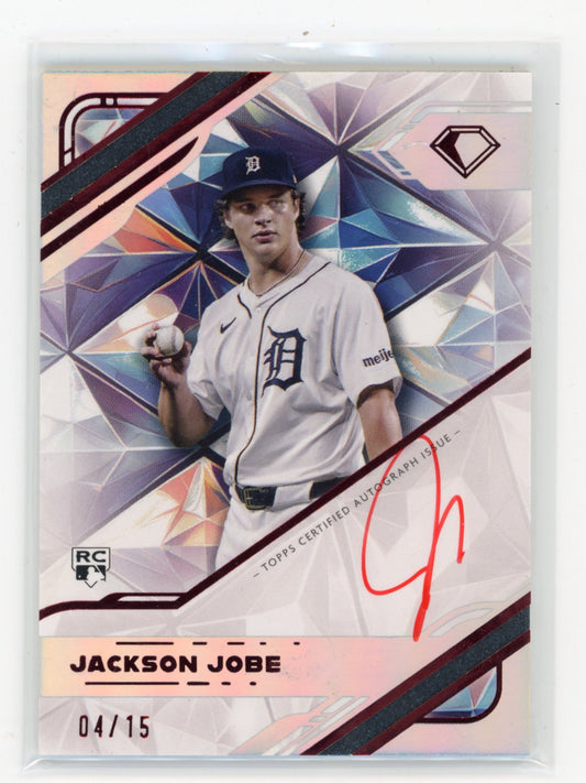2025 Topps Diamond Icons Jackson Jobe #WPA-JJO White Polychromatink Autographs Base Red Ink #/15 Detroit Tigers