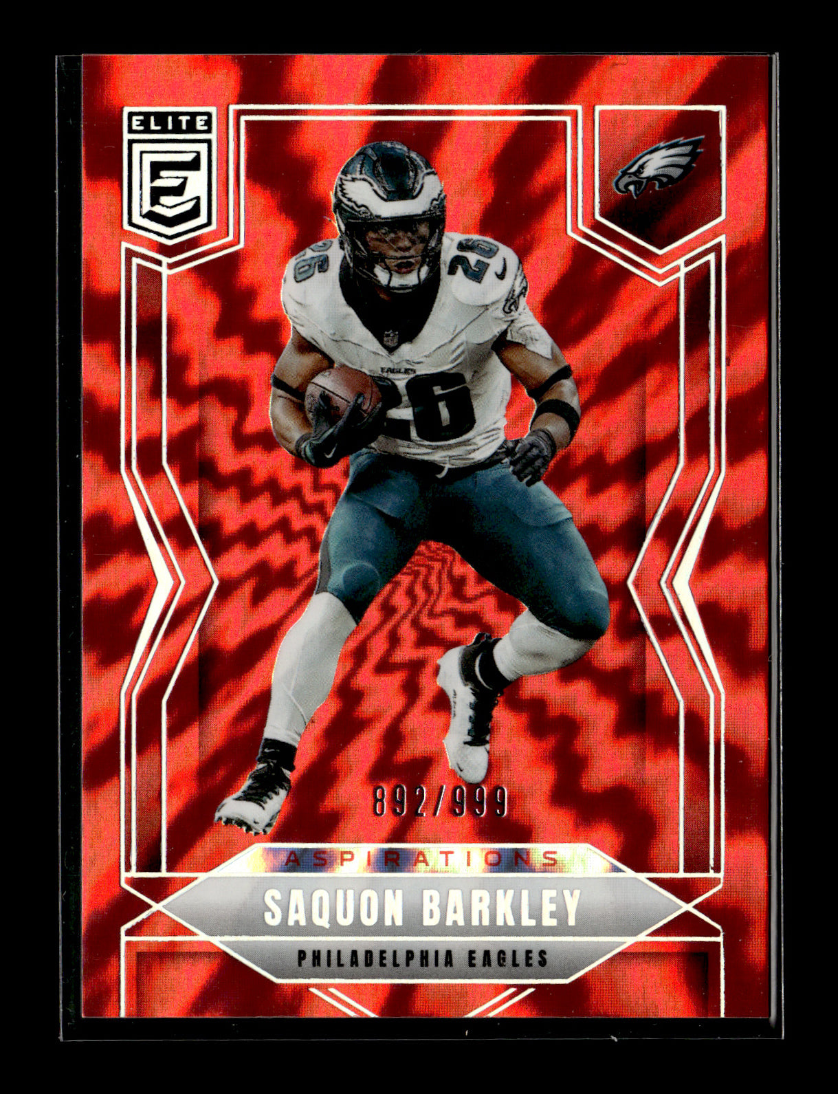 2025 Donruss Elite Saquon Barkley #52 Aspirations Shimmer #/999 Philadelphia Eagles