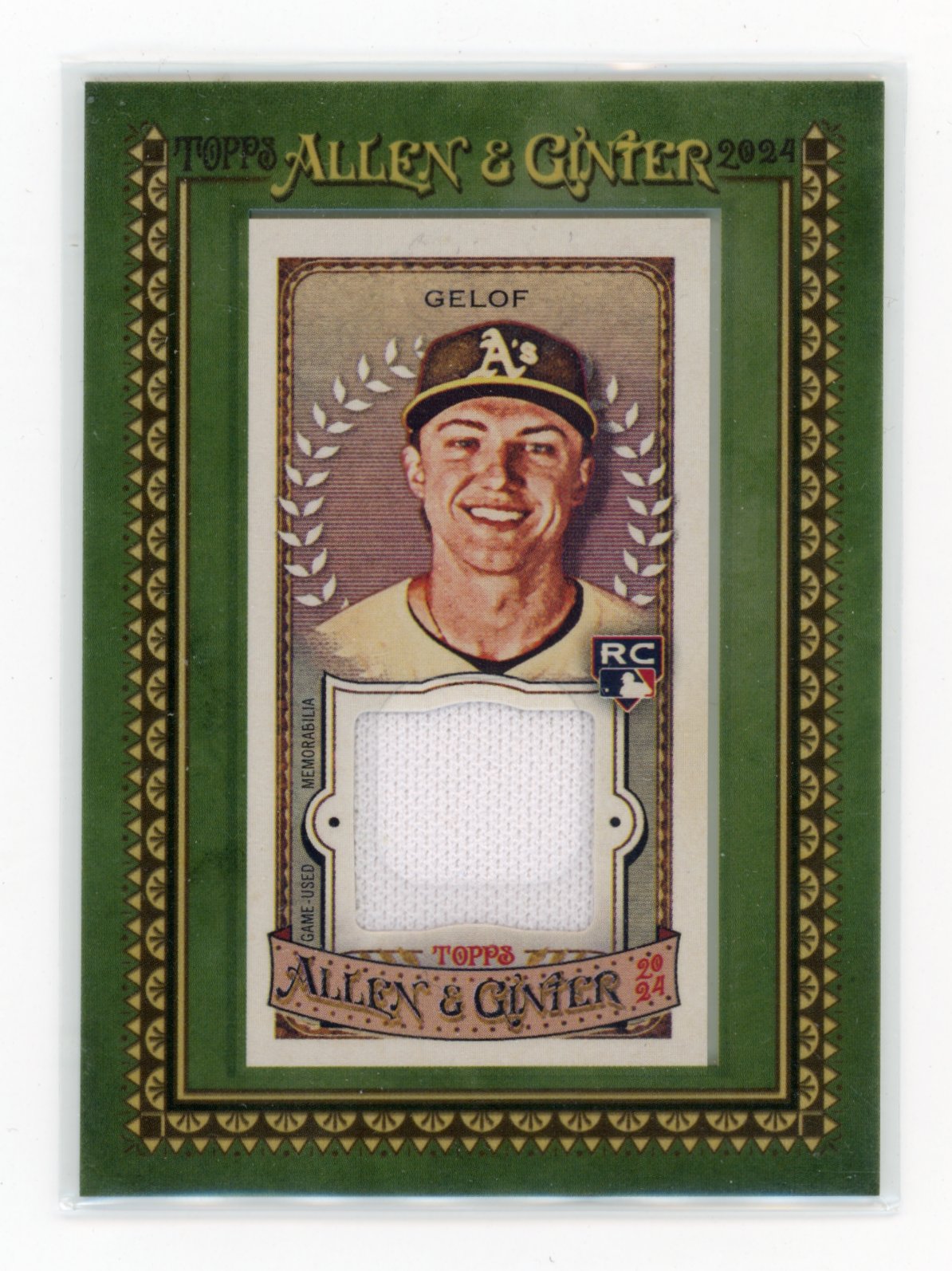 2024 Topps Allen & Ginter - Framed Mini Relics Zack Gelof #MFR-ZG Oakland Athletics
