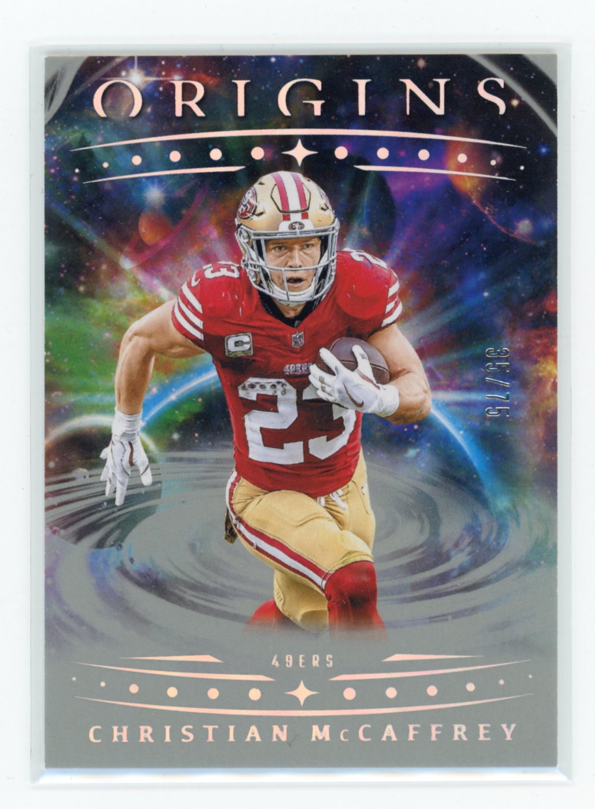 2025 Panini Origins Christian McCaffrey #85 Silver #/75 San Francisco 49ers