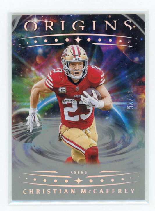 2025 Panini Origins Christian McCaffrey #85 Silver #/75 San Francisco 49ers