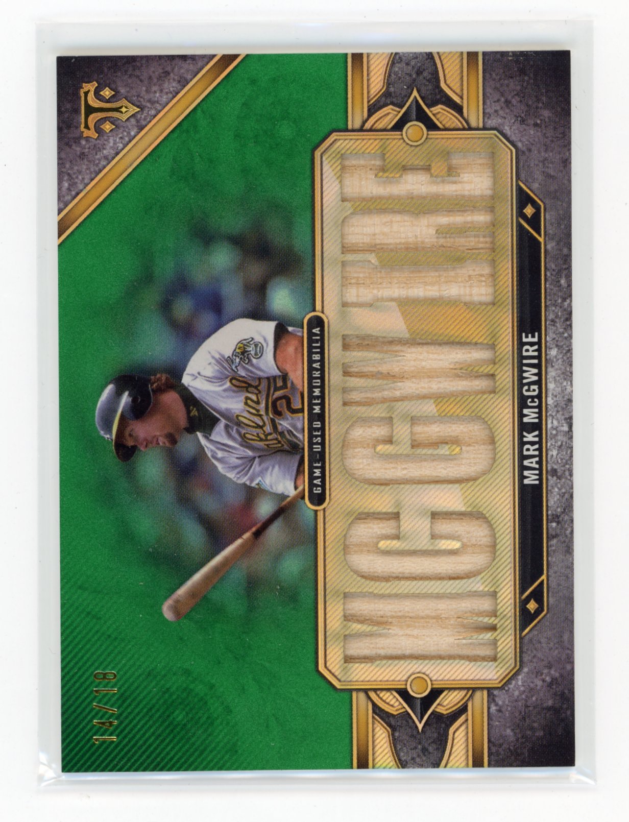 2021 Topps Triple Threads Mark McGwire #RL-MM Triple Threads Legends Relics Emerald #/18 Oakland Athletics