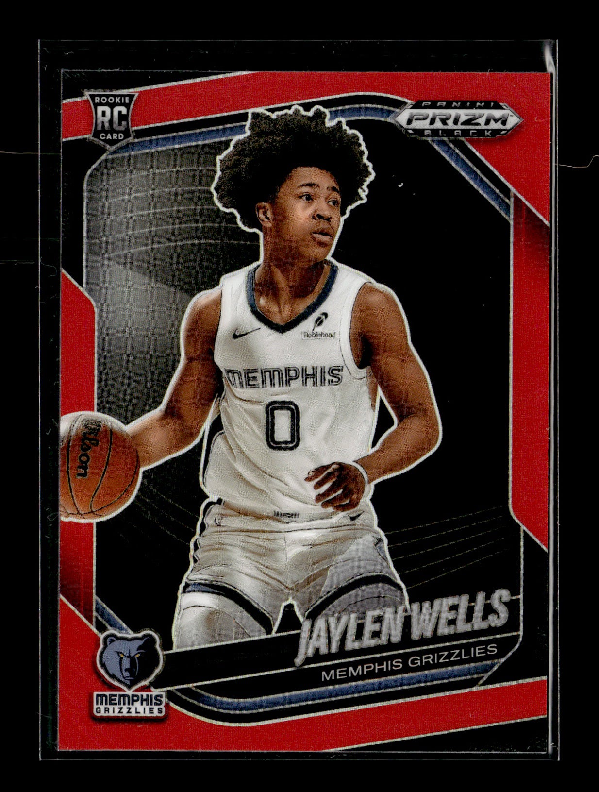 2024-25 Panini Prizm Black Jaylen Wells #34 Red #/299 Memphis Grizzlies