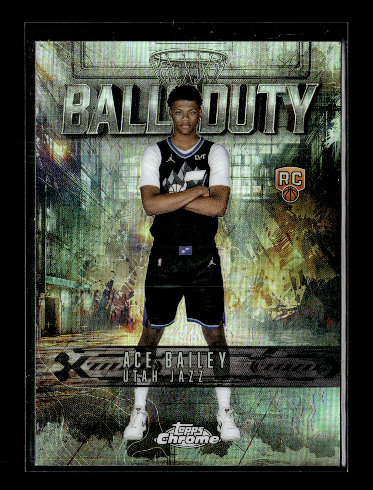 2025-26 Topps Chrome Ace Bailey #BD-24 Ball of Duty Refractor Utah Jazz