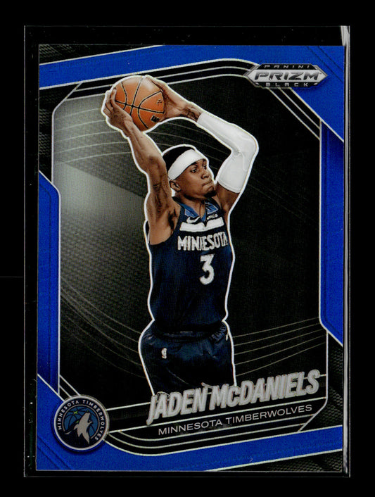 2024-25 Panini Prizm Black Jaden McDaniels #223 Blue #/199 Minnesota Timberwolves