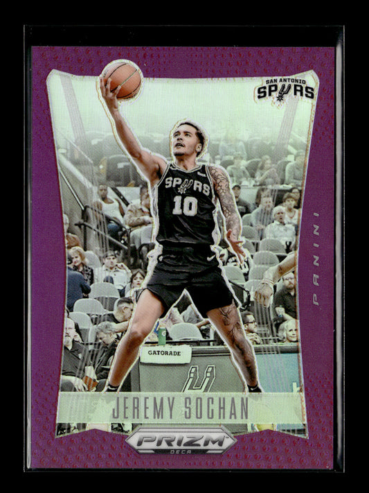 2023-24 Panini Prizm Deca Jeremy Sochan #184 Prizms Purple #/99 San Antonio Spurs