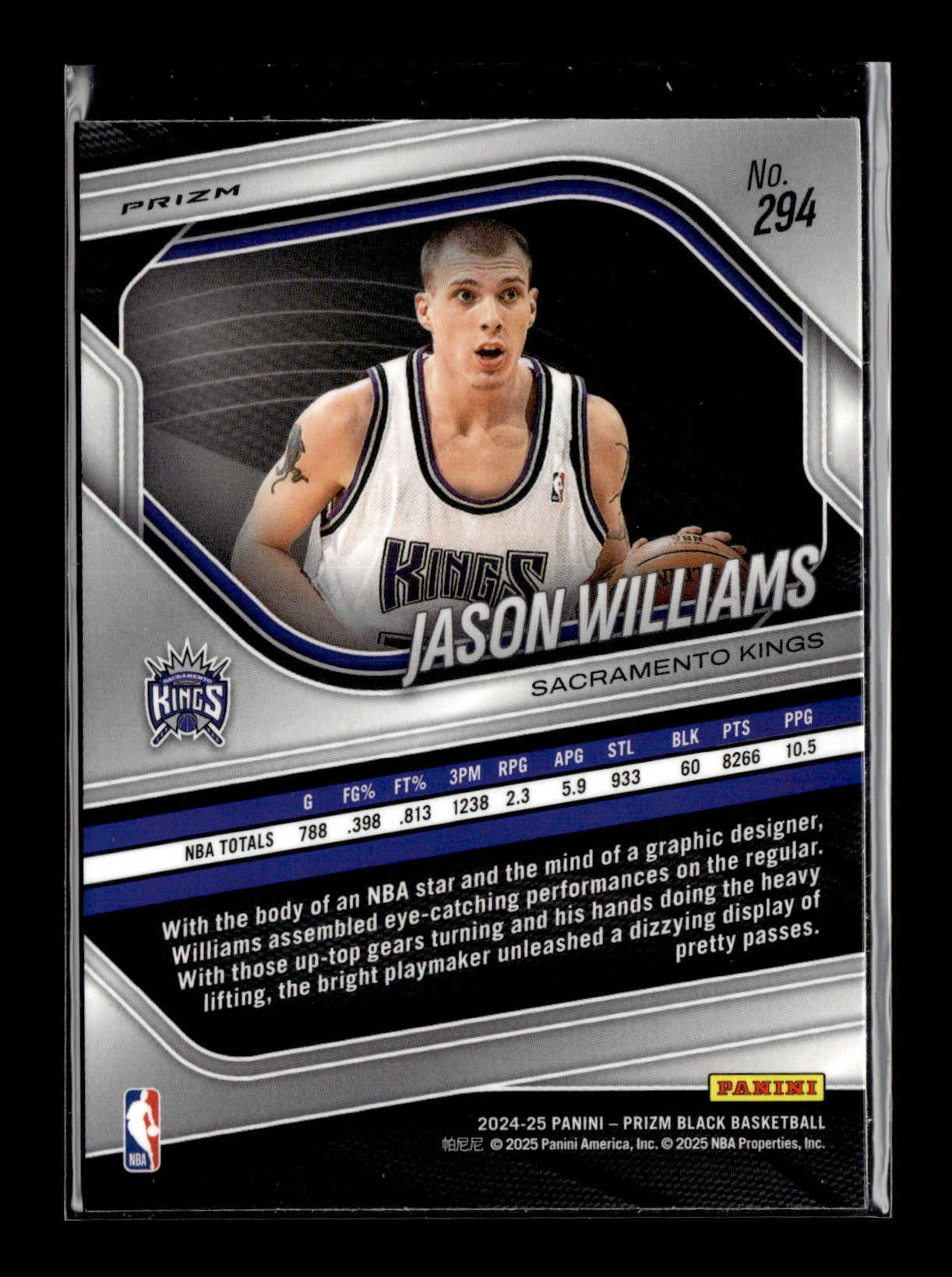 2024-25 Panini Prizm Black Jason Williams #294 Ruby Wave Sacramento Kings
