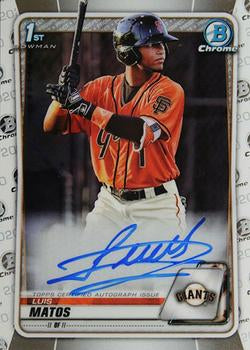 2020 Bowman Chrome #CPA-LM Luis Matos Prospect Autographs Giants CGS 10