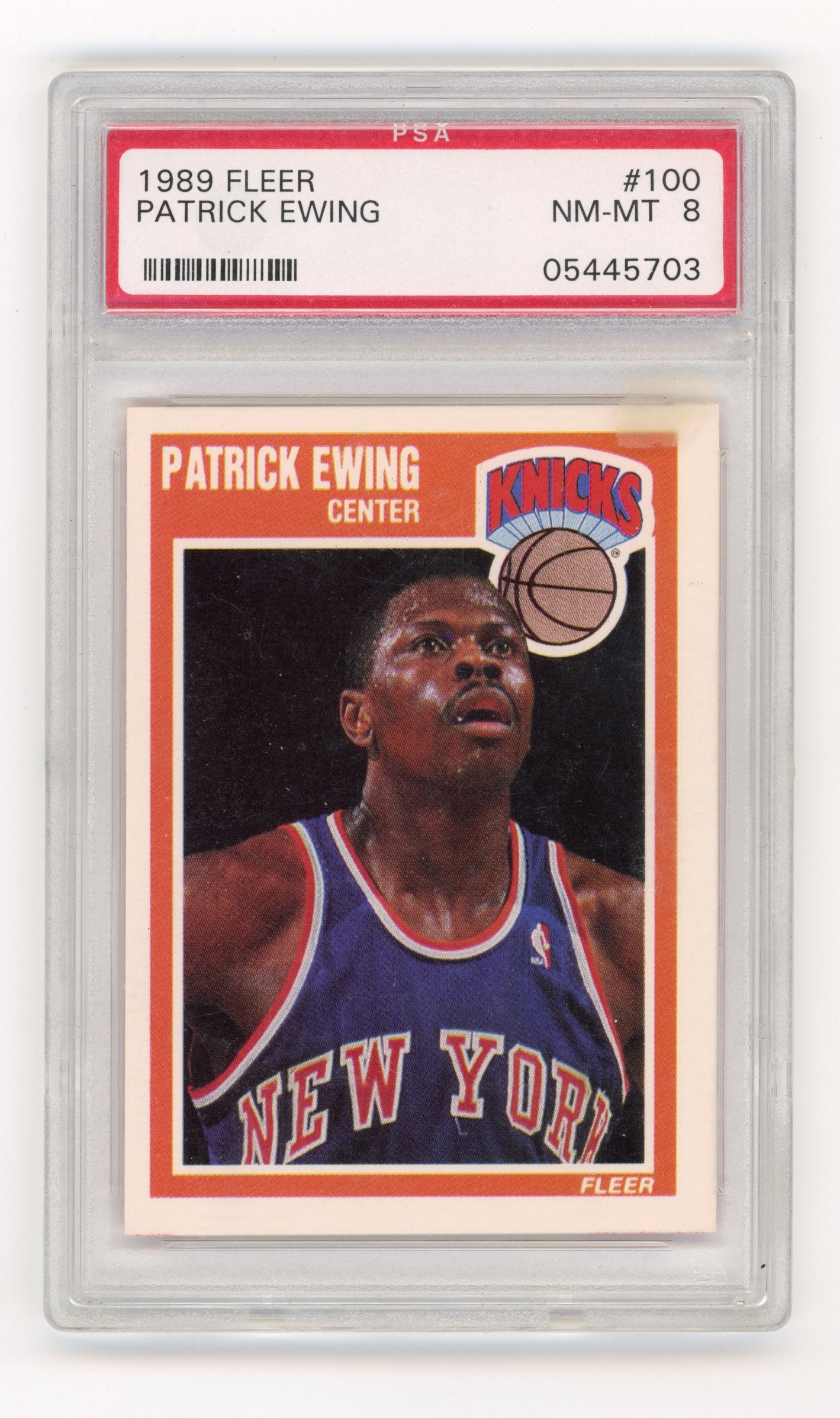 1989-90 Fleer Patrick Ewing #100 New York Knicks