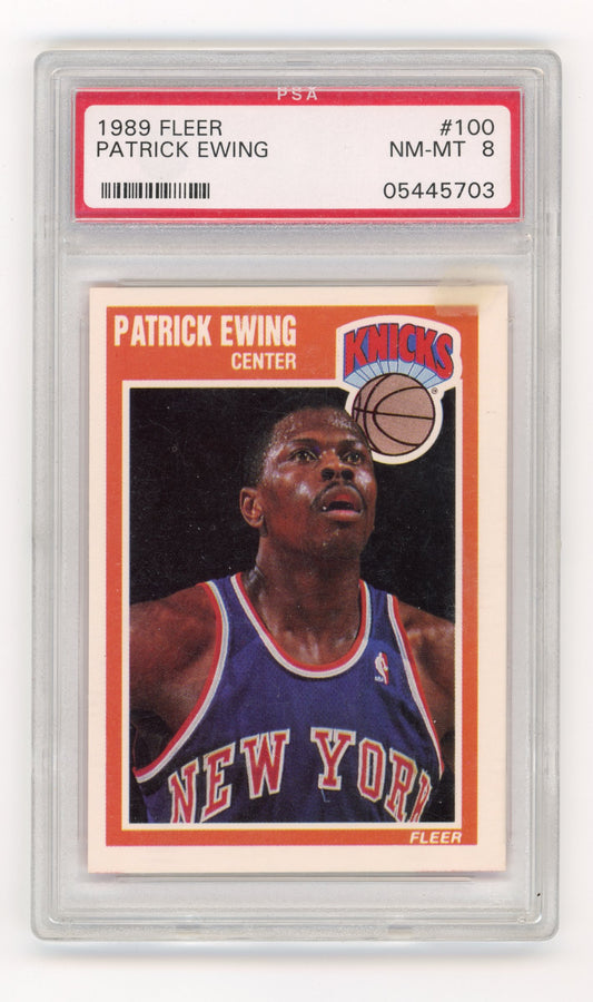 1989-90 Fleer Patrick Ewing #100 New York Knicks