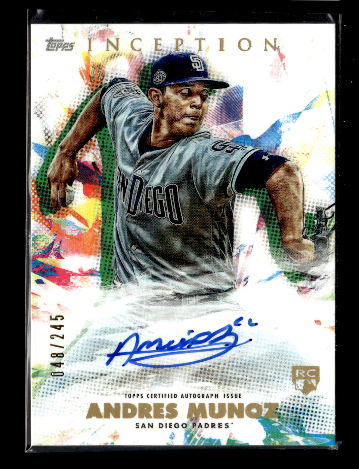 2020 Topps Inception Andres Munoz #RESA-AMU Rookies & Emerging Stars Autographs #/245 San Diego Padres