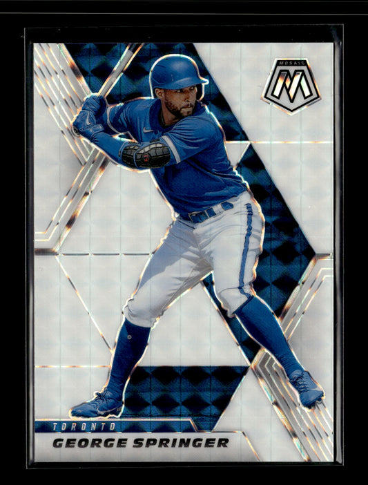 2021 Panini Mosaic George Springer #142 White #/25 Toronto Blue Jays