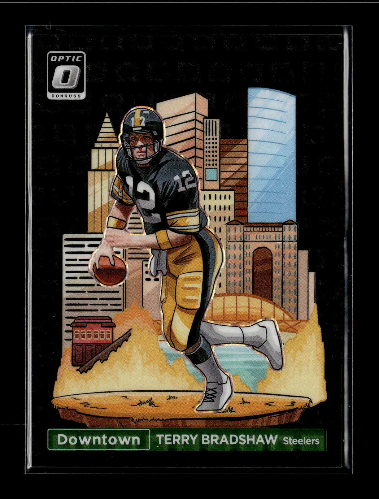 2024 Donruss Optic Terry Bradshaw #10 Downtown Black Pandora #/25 Pittsburgh Steelers