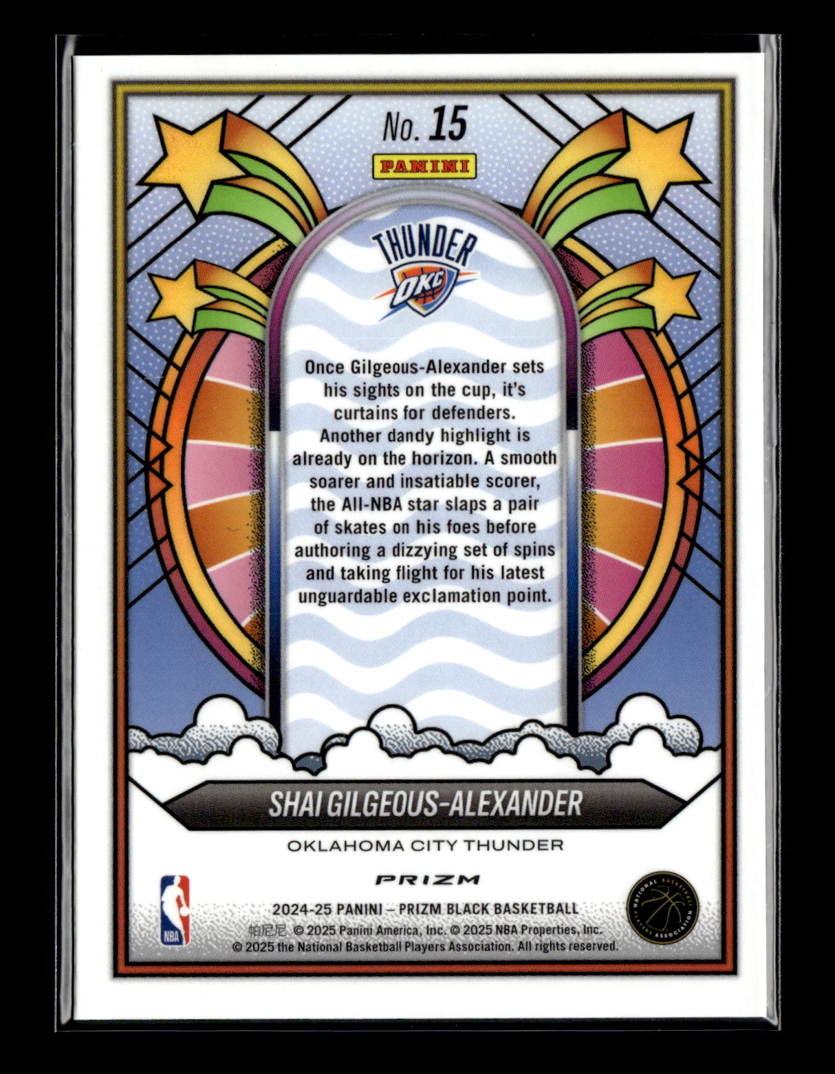 2024-25 Panini Prizm Black Shai Gilgeous-Alexander #15 Groovy SSP Oklahoma City Thunder