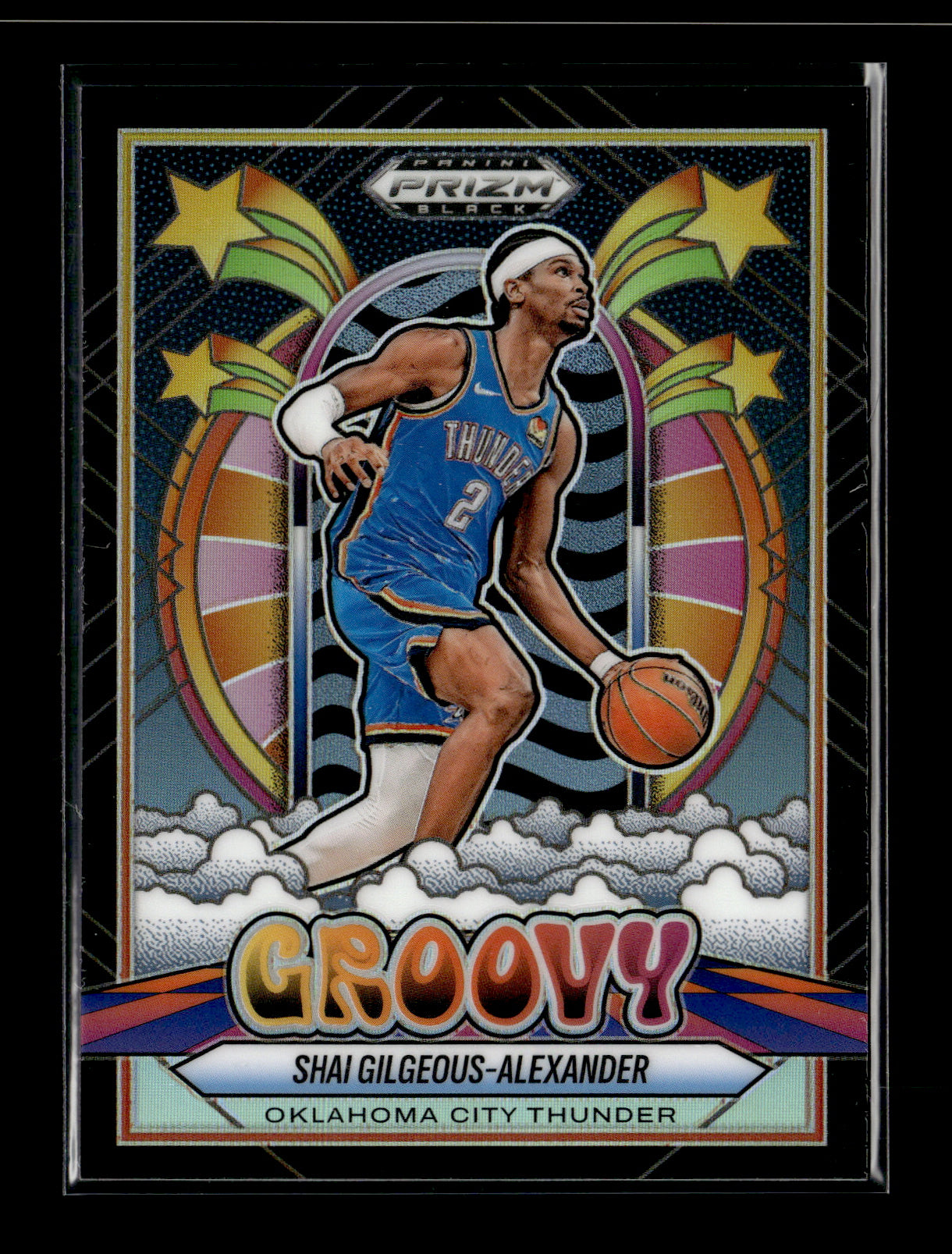 2024-25 Panini Prizm Black Shai Gilgeous-Alexander #15 Groovy SSP Oklahoma City Thunder