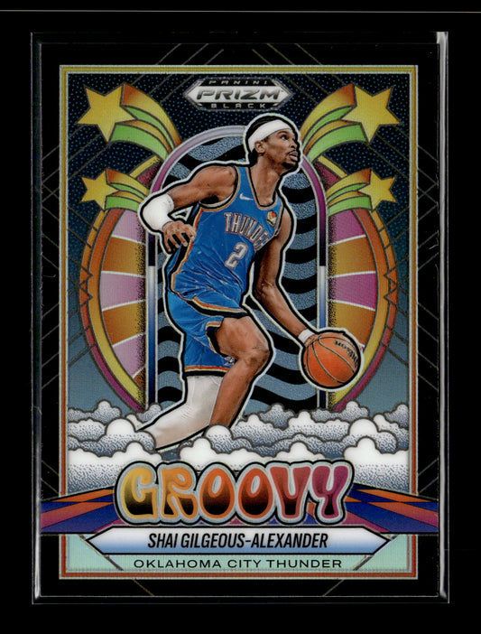 2024-25 Panini Prizm Black Shai Gilgeous-Alexander #15 Groovy SSP Oklahoma City Thunder