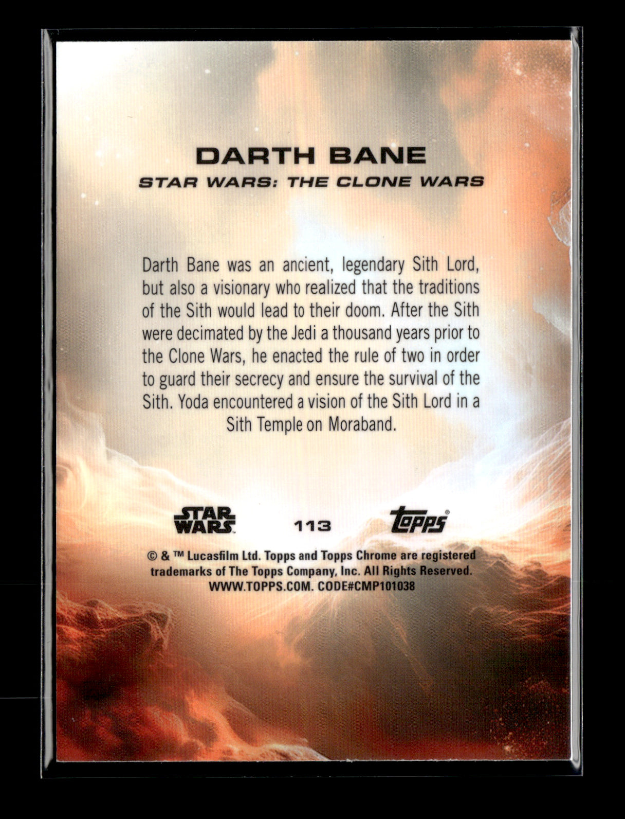 2025 Topps Chrome Star Wars Darth Bane #113