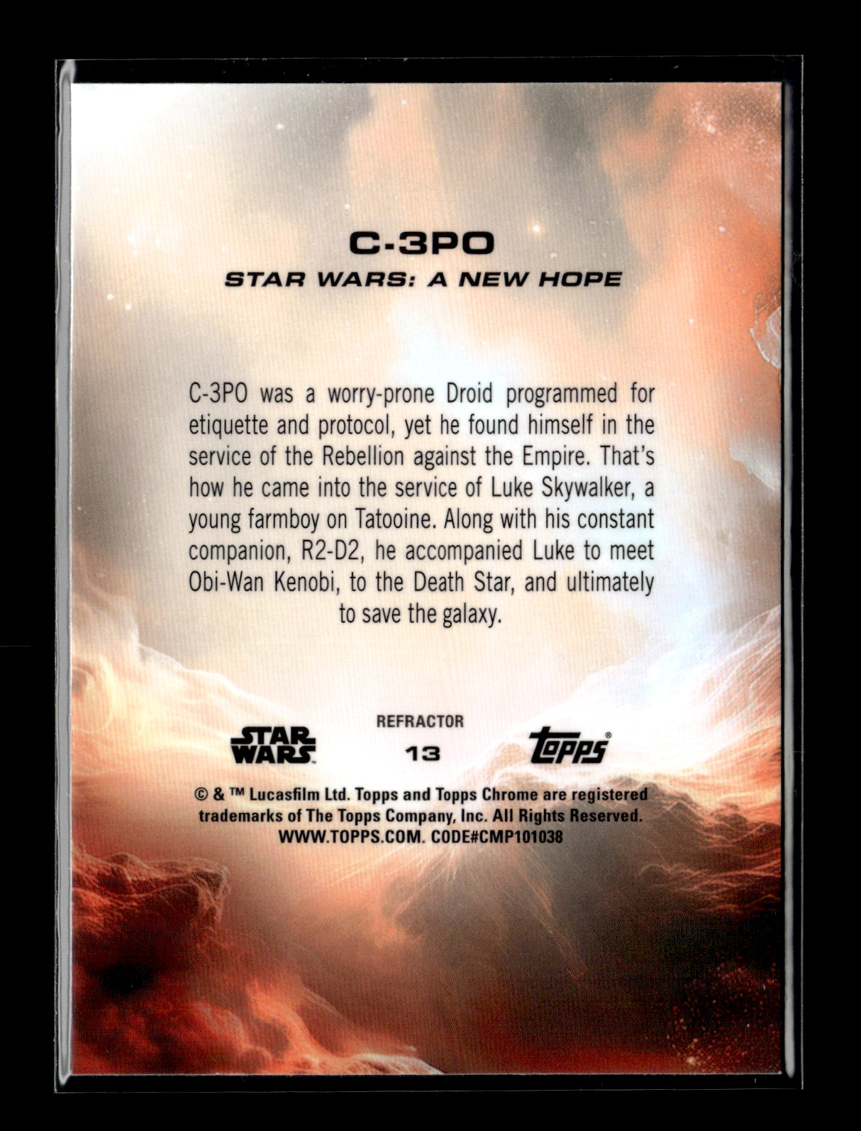 2018 Topps Star Wars Masterwork C-3PO / R2-D2 #PP-2 Powerful Partners