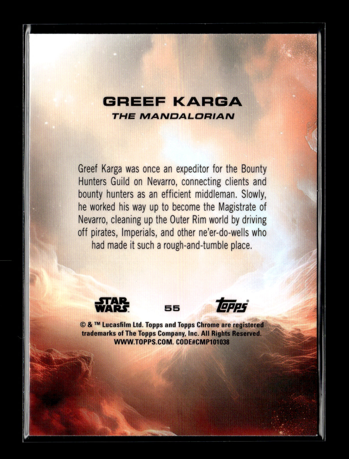 2025 Topps Chrome Star Wars Greef Karga #55 RayWave Refractor