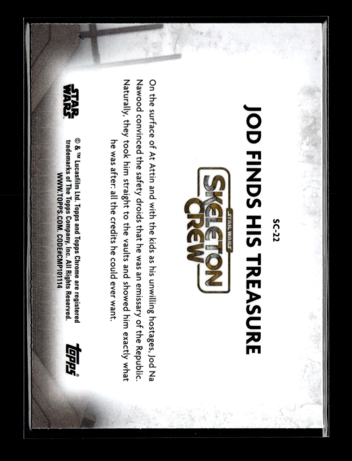 2025 Topps Chrome Star Wars Jod Finds His Treasure #SC-22 Skeleton Crew