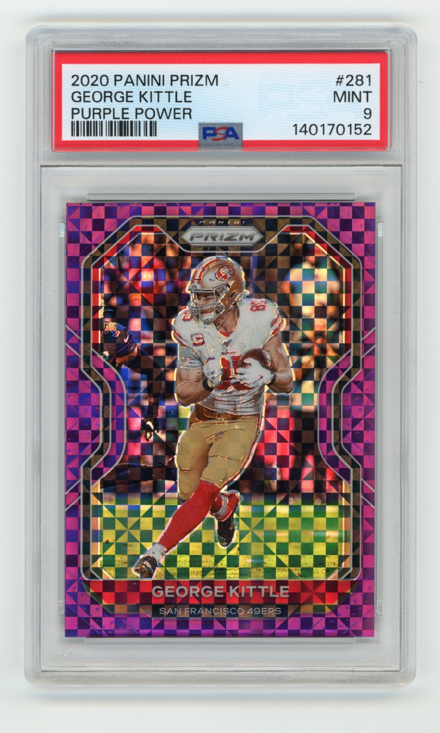 2020 Panini Prizm - Prizm Purple Power George Kittle #281 #/49 San Francisco 49ers