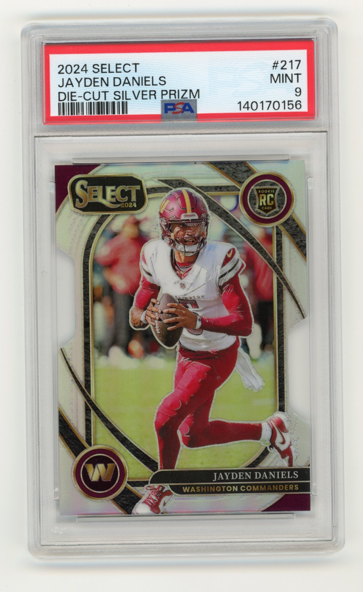 2024 Panini Select Jayden Daniels #217 Silver Prizm Die Cut Washington Commanders