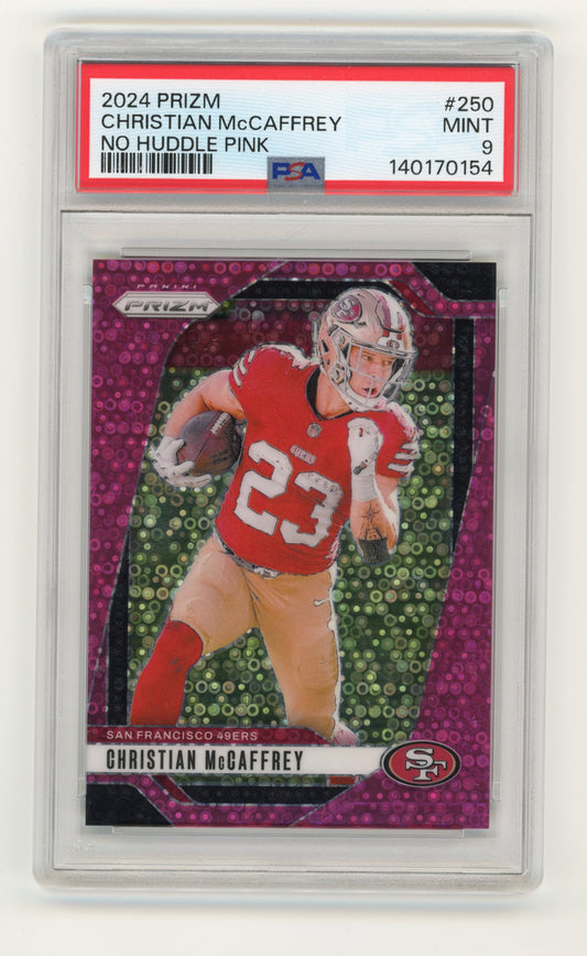 2024 Panini Prizm Christian McCaffrey #250 No Huddle Pink #/25 San Francisco 49ers