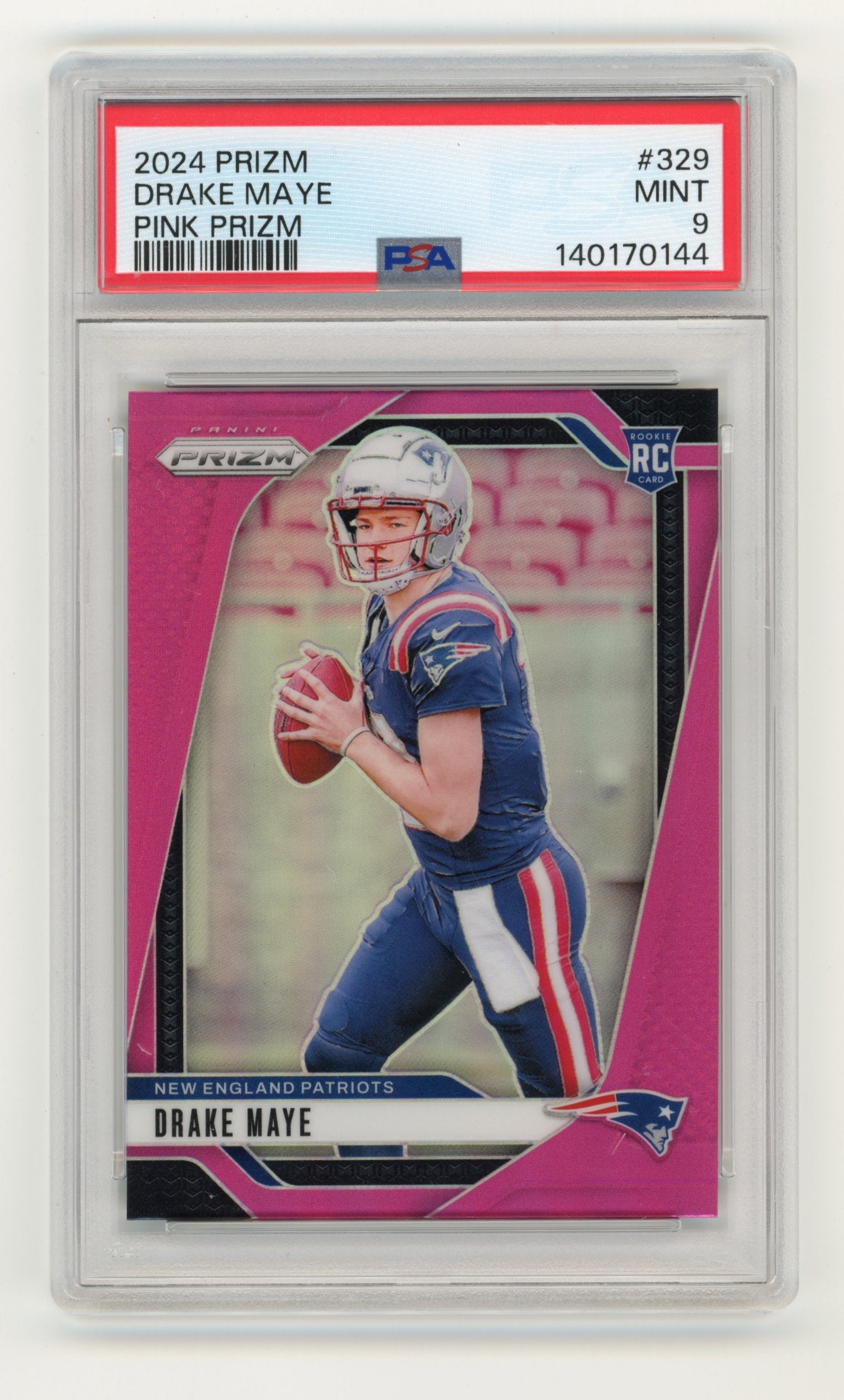2024 Panini Prizm Drake Maye #329 Pink New England Patriots