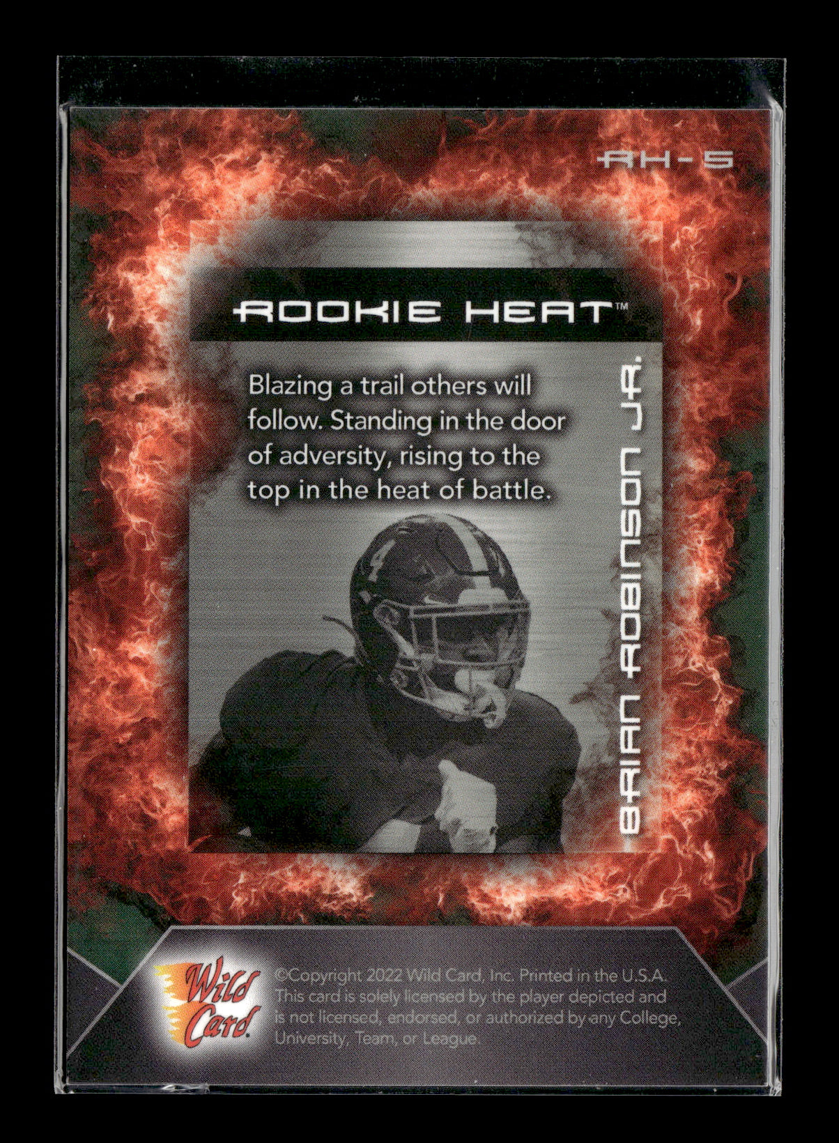 2022 Wild Card Matte Brian Robinson Jr. #RH-5 Rookie Heat Green/Red #/8 Alabama Crimson Tide