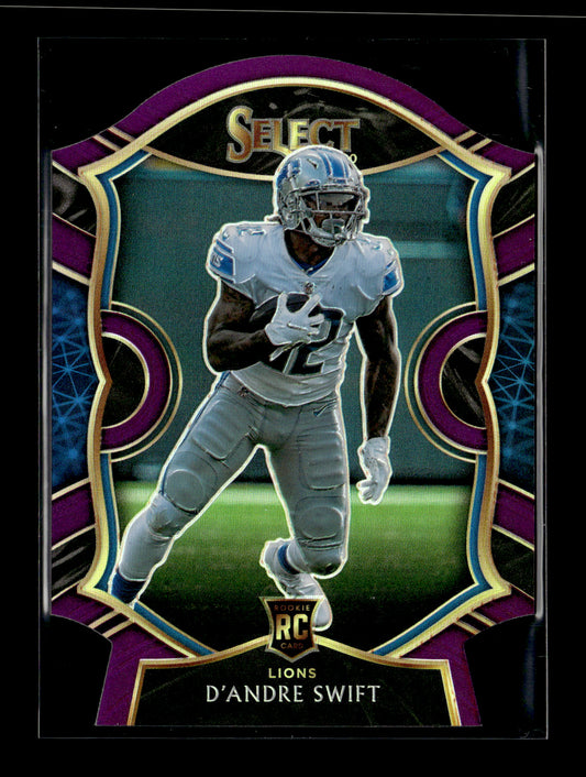 2020 Panini Select D'Andre Swift #51 Purple Prizm Die Cut Detroit Lions
